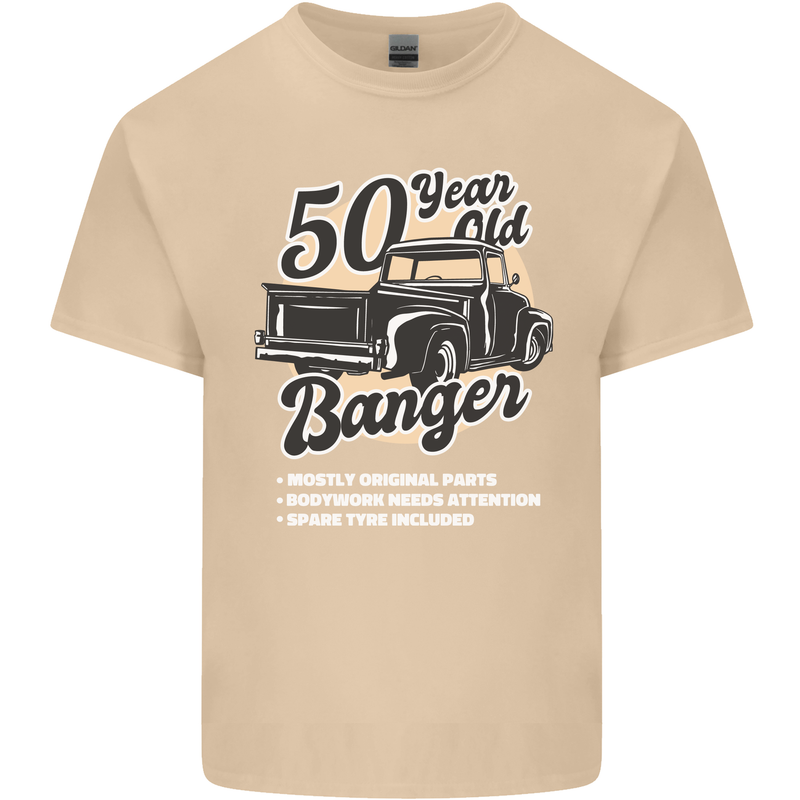 50 Year Old Banger Birthday 50th Year Old Mens Cotton T-Shirt Tee Top Sand