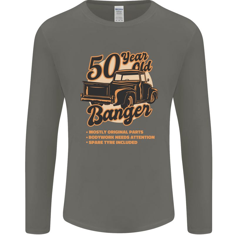 50 Year Old Banger Birthday 50th Year Old Mens Long Sleeve T-Shirt Charcoal