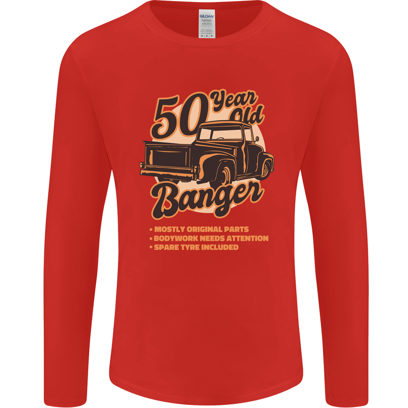 50 Year Old Banger Birthday 50th Year Old Mens Long Sleeve T-Shirt Red