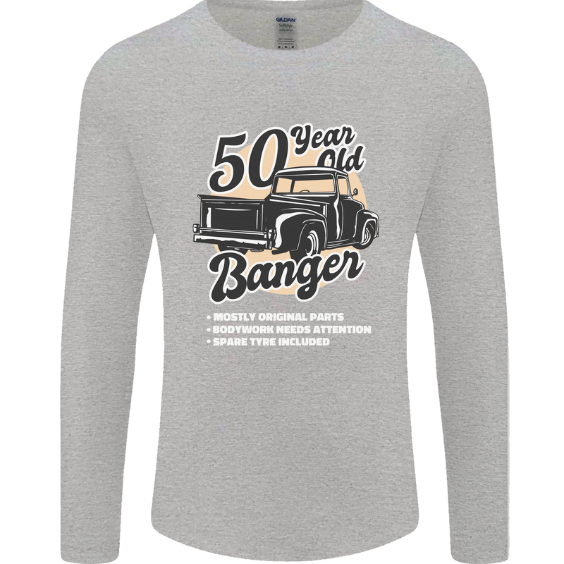 50 Year Old Banger Birthday 50th Year Old Mens Long Sleeve T-Shirt Sports Grey