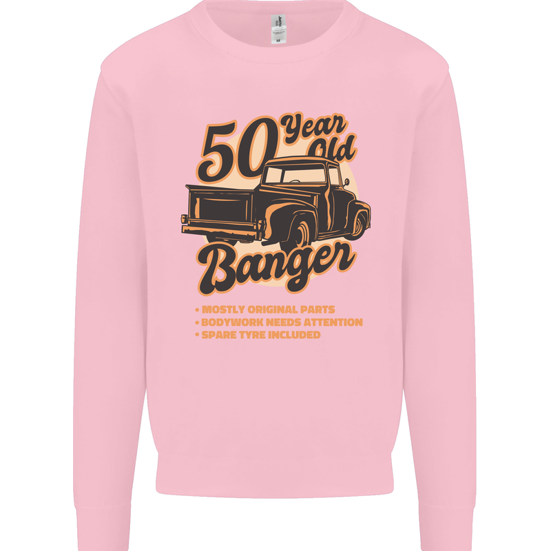 50 Year Old Banger Birthday 50th Year Old Mens Sweatshirt Jumper Light Pink