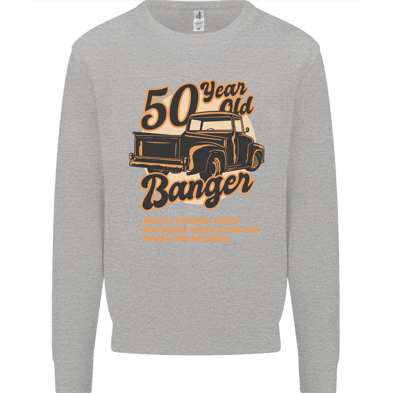 50 Year Old Banger Birthday 50th Year Old Mens Sweatshirt Jumper Sports Grey