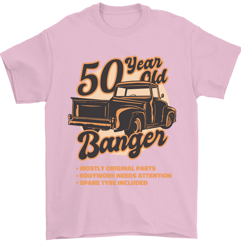 50 Year Old Banger Birthday 50th Year Old Mens T-Shirt 100% Cotton Light Pink
