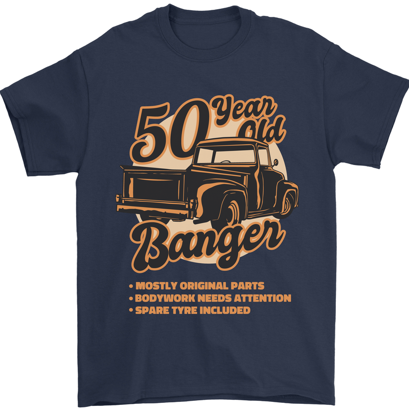 50 Year Old Banger Birthday 50th Year Old Mens T-Shirt 100% Cotton Navy Blue