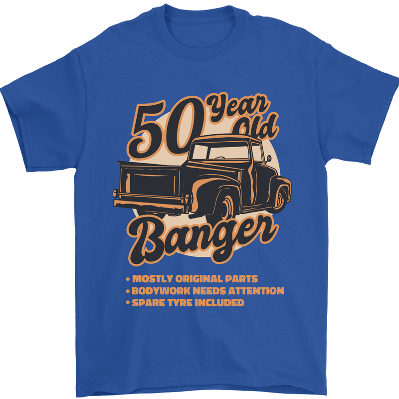 50 Year Old Banger Birthday 50th Year Old Mens T-Shirt 100% Cotton Royal Blue