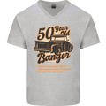 50 Year Old Banger Birthday 50th Year Old Mens V-Neck Cotton T-Shirt Sports Grey