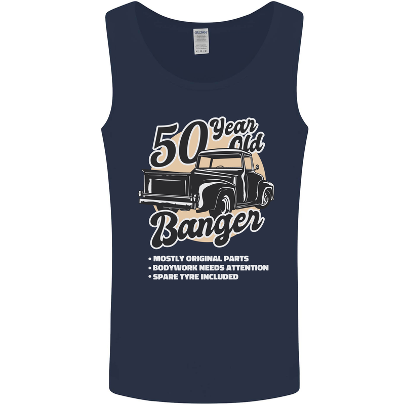 50 Year Old Banger Birthday 50th Year Old Mens Vest Tank Top Navy Blue