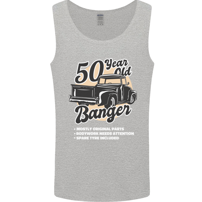 50 Year Old Banger Birthday 50th Year Old Mens Vest Tank Top Sports Grey