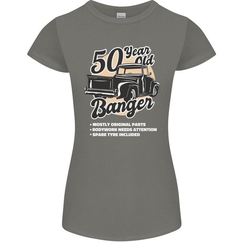 50 Year Old Banger Birthday 50th Year Old Womens Petite Cut T-Shirt Charcoal