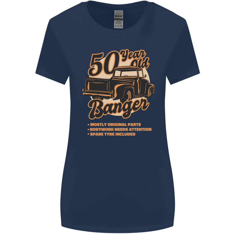 50 Year Old Banger Birthday 50th Year Old Womens Wider Cut T-Shirt Navy Blue