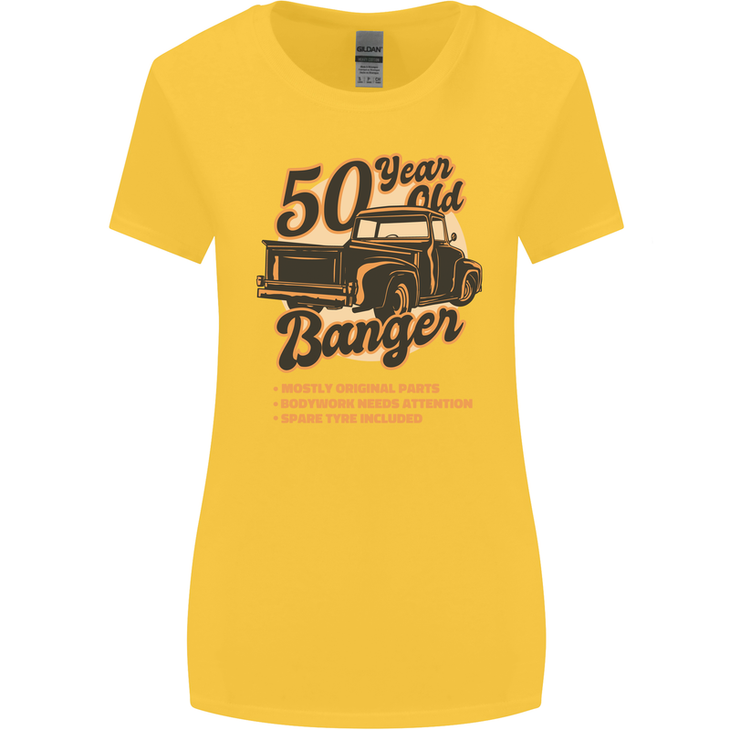 50 Year Old Banger Birthday 50th Year Old Womens Wider Cut T-Shirt Yellow