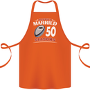 50 Year Wedding Anniversary 50th Rugby Cotton Apron 100% Organic Orange