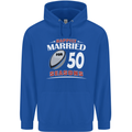 50 Year Wedding Anniversary 50th Rugby Mens 80% Cotton Hoodie Royal Blue