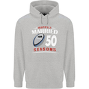 50 Year Wedding Anniversary 50th Rugby Mens 80% Cotton Hoodie Sports Grey
