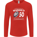 50 Year Wedding Anniversary 50th Rugby Mens Long Sleeve T-Shirt Red