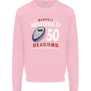 50 Year Wedding Anniversary 50th Rugby Mens Sweatshirt Jumper Light Pink