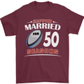 50 Year Wedding Anniversary 50th Rugby Mens T-Shirt 100% Cotton Maroon