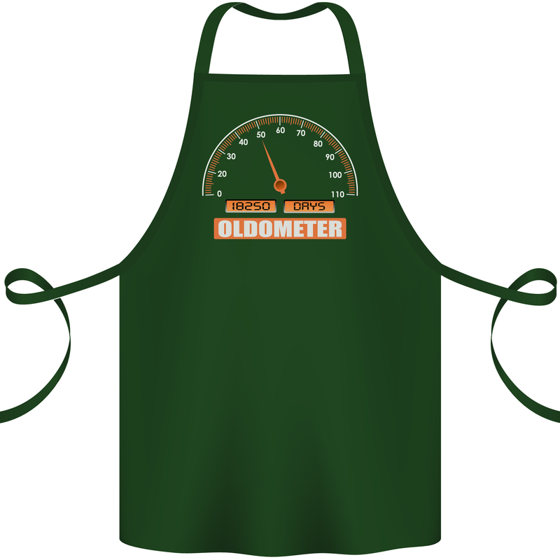 50th Birthday 50 Year Old Ageometer Funny Cotton Apron 100% Organic Forest Green