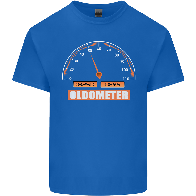 50th Birthday 50 Year Old Ageometer Funny Mens Cotton T-Shirt Tee Top Royal Blue