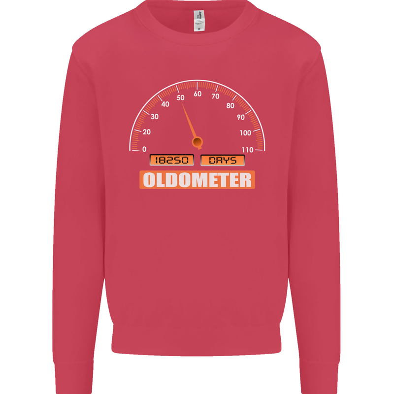 50th Birthday 50 Year Old Ageometer Funny Mens Sweatshirt Jumper Heliconia