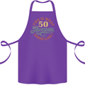 50th Birthday 50 Year Old Awesome Looks Like Cotton Apron 100% Organic Purple