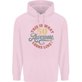 50th Birthday 50 Year Old Awesome Looks Like Mens 80% Cotton Hoodie Light Pink