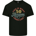50th Birthday 50 Year Old Awesome Looks Like Mens Cotton T-Shirt Tee Top Black