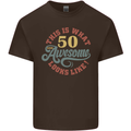 50th Birthday 50 Year Old Awesome Looks Like Mens Cotton T-Shirt Tee Top Dark Chocolate