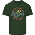 50th Birthday 50 Year Old Awesome Looks Like Mens Cotton T-Shirt Tee Top Forest Green