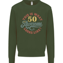 50th Birthday 50 Year Old Awesome Looks Like Mens Sweatshirt Jumper Forest Green