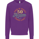 50th Birthday 50 Year Old Awesome Looks Like Mens Sweatshirt Jumper Purple