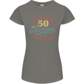 50th Birthday 50 Year Old Awesome Looks Like Womens Petite Cut T-Shirt Charcoal