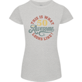 50th Birthday 50 Year Old Awesome Looks Like Womens Petite Cut T-Shirt Sports Grey