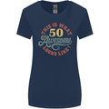 50th Birthday 50 Year Old Awesome Looks Like Womens Wider Cut T-Shirt Navy Blue
