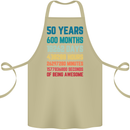 50th Birthday 50 Year Old Cotton Apron 100% Organic Khaki