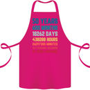 50th Birthday 50 Year Old Cotton Apron 100% Organic Pink