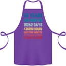 50th Birthday 50 Year Old Cotton Apron 100% Organic Purple