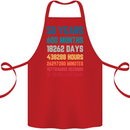 50th Birthday 50 Year Old Cotton Apron 100% Organic Red