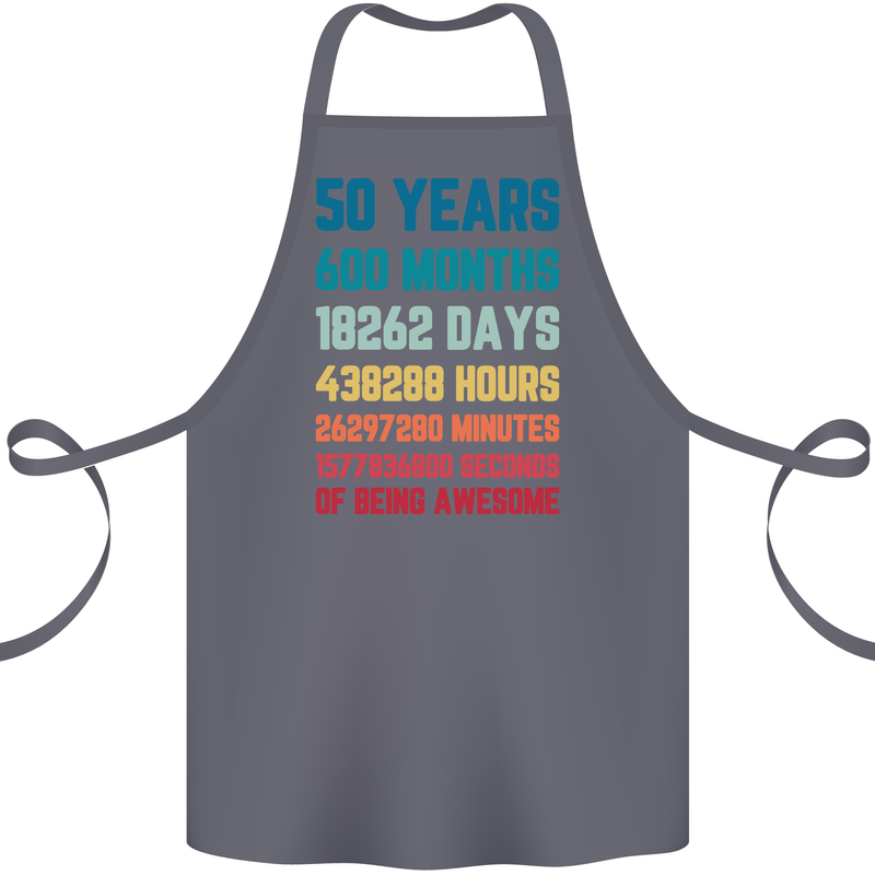 50th Birthday 50 Year Old Cotton Apron 100% Organic Steel