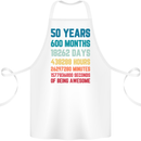 50th Birthday 50 Year Old Cotton Apron 100% Organic White