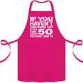 50th Birthday 50 Year Old Don't Grow Up Funny Cotton Apron 100% Organic Pink