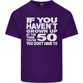 50th Birthday 50 Year Old Don't Grow Up Funny Mens Cotton T-Shirt Tee Top Purple