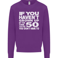 50th Birthday 50 Year Old Don't Grow Up Funny Mens Sweatshirt Jumper Purple