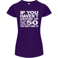 50th Birthday 50 Year Old Don't Grow Up Funny Womens Petite Cut T-Shirt Purple