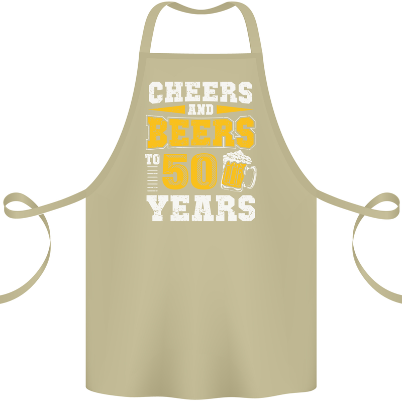 50th Birthday 50 Year Old Funny Alcohol Cotton Apron 100% Organic Khaki