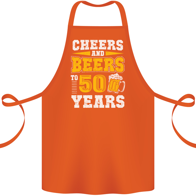 50th Birthday 50 Year Old Funny Alcohol Cotton Apron 100% Organic Orange