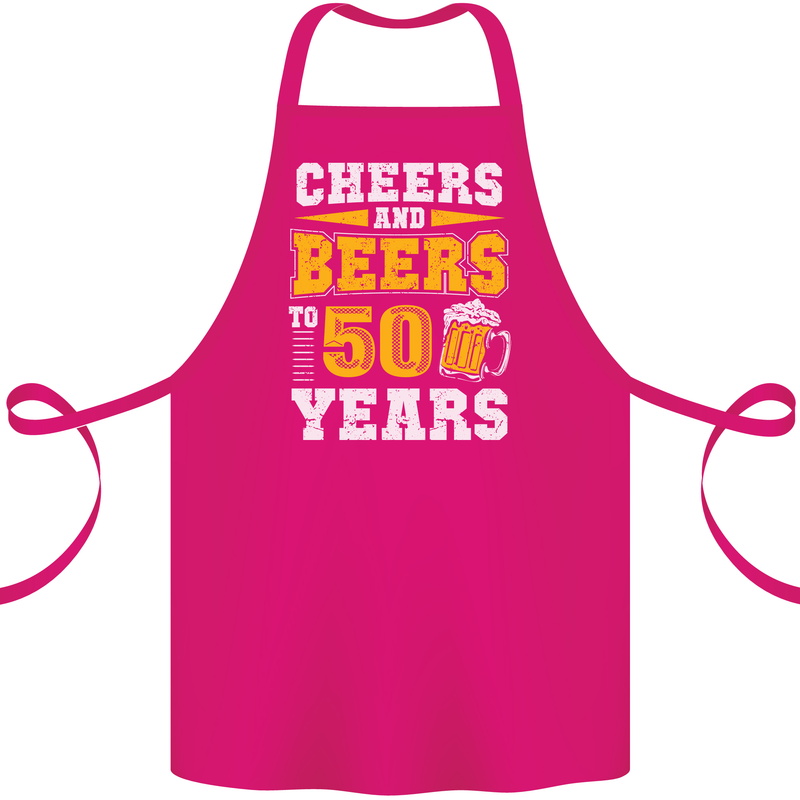 50th Birthday 50 Year Old Funny Alcohol Cotton Apron 100% Organic Pink