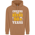 50th Birthday 50 Year Old Funny Alcohol Mens 80% Cotton Hoodie Caramel Latte