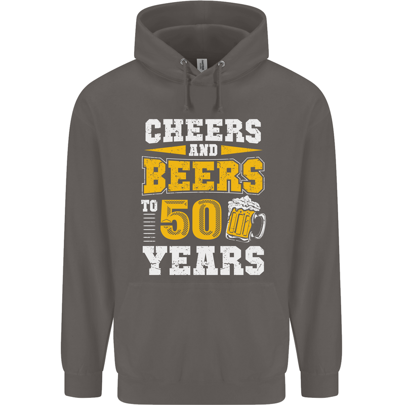 50th Birthday 50 Year Old Funny Alcohol Mens 80% Cotton Hoodie Charcoal