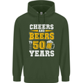 50th Birthday 50 Year Old Funny Alcohol Mens 80% Cotton Hoodie Forest Green